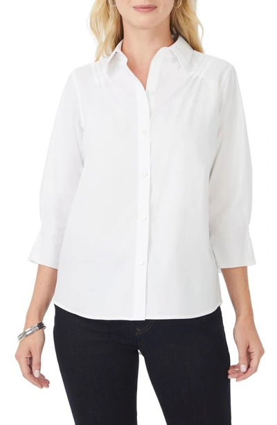 Shop Foxcroft Paulie Button-up Shirt In White