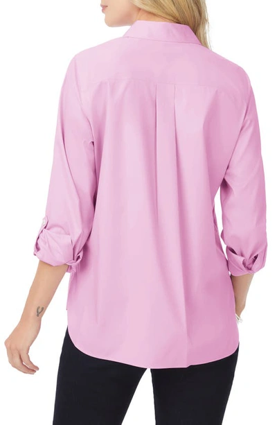 Shop Foxcroft Cole Roll Sleeve Button-up Shirt In Orchid Bouquet