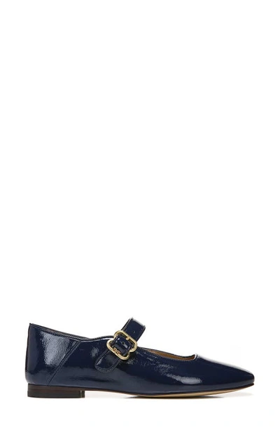 Sam Edelman Michaela Mary Jane Flat Midnight Blue Leather In Royal Navy