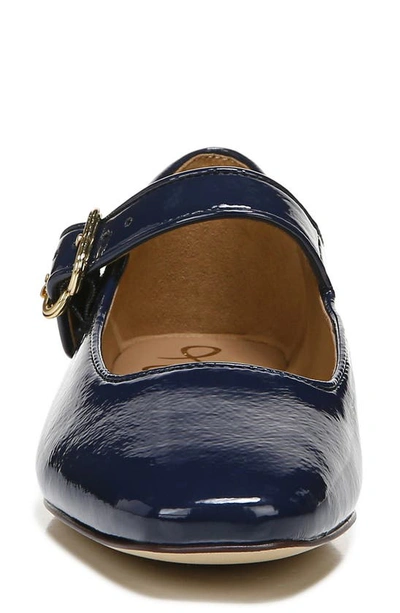 Sam Edelman Michaela Mary Jane Flat Midnight Blue Leather In Royal Navy