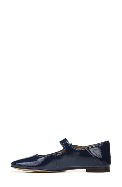 Sam Edelman Michaela Mary Jane Flat Midnight Blue Leather In Royal Navy