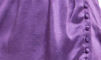 Shop Endless Rose Long Sleeve Satin Minidress In Purple