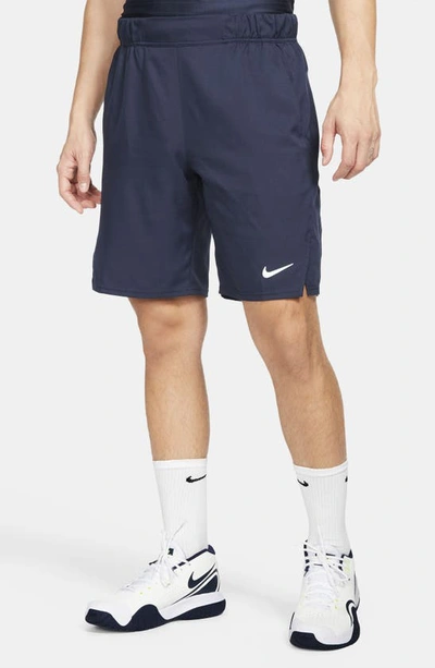 Nike Men's Court Dri-fit Victory 9" Tennis Shorts In Obsidian/ White