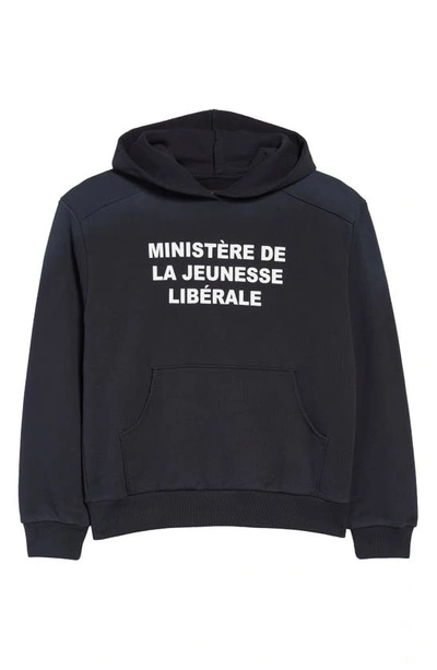 Shop Liberal Youth Ministry Gender Inclusive Cotton Fleece Logo Graphic Hoodie In Black