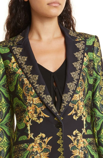 Shop Alice And Olivia Mixed Scarf Print Blazer In Rendezvous