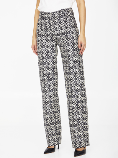 Marine Serre Moon Diamant-print Tailored Trousers In Black
