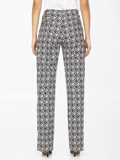 Marine Serre Moon Diamant-print Tailored Trousers In Black
