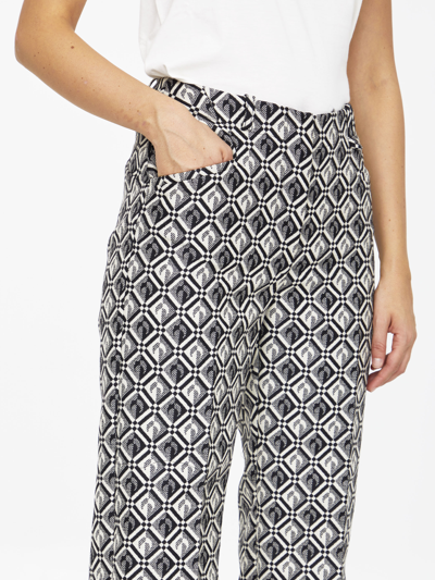 Marine Serre Moon Diamant-print Tailored Trousers In Black