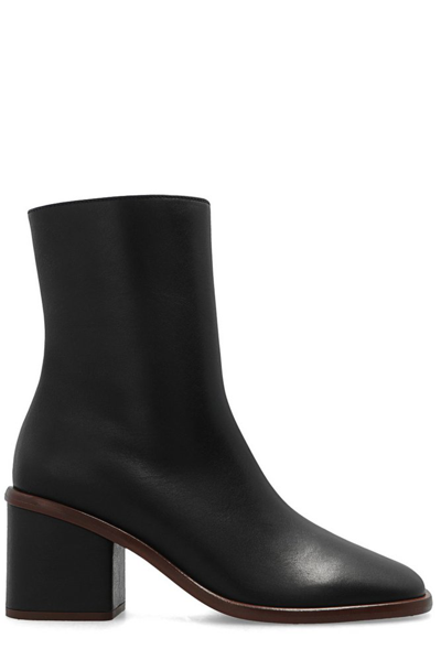 Shop Chloé Meganne Heeled Ankle Boots In Black