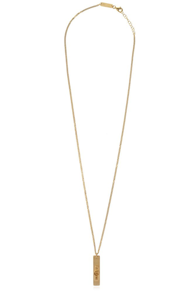 Shop Maison Margiela 11 Tag Curb Chained Pendant Necklace In Gold