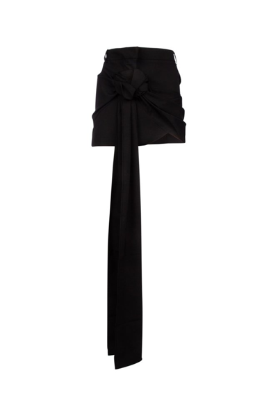 Shop Jacquemus Knotted Draped Skirt In Black
