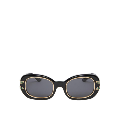 Shop Casablanca Round Frame Sunglasses In Black