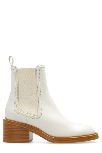 Shop Chloé Mallo Ankle Boots In White