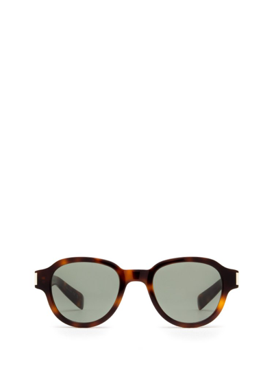 Shop Saint Laurent Eyewear Wayfarer Frame Sunglasses In Brown