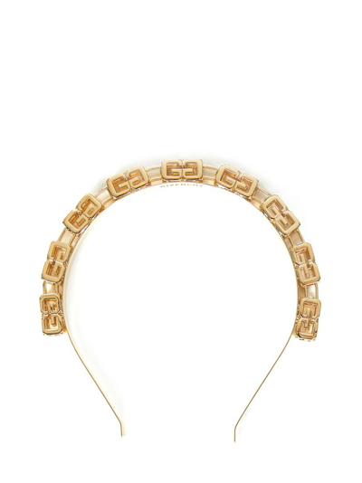 Shop Givenchy G Cube Chain Headband In Gold