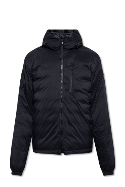 Shop Canada Goose Hooded Zipped Padded Jacket In Black