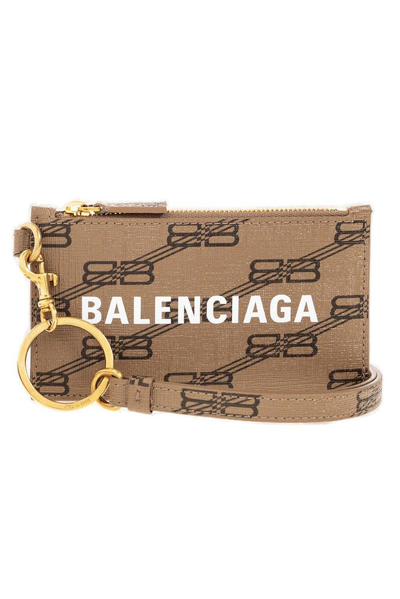 Shop Balenciaga Bb Monogram Strapped Cardholder In Multi