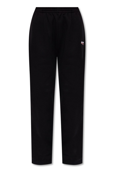 Shop Balenciaga Logo Embroidered Sweatpants In Black