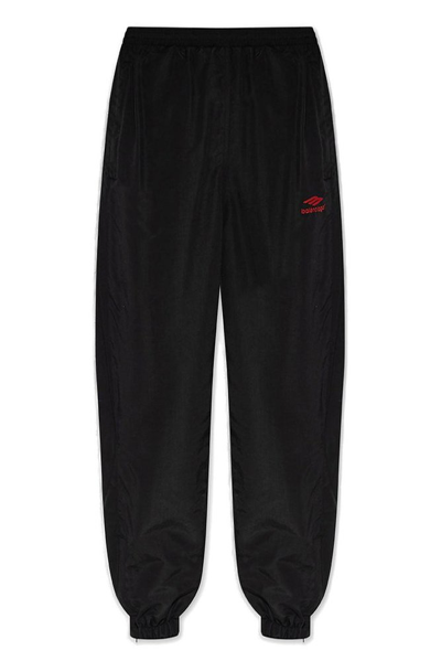 Shop Balenciaga 3b Sports Logo Embroidered Track Pants In Black