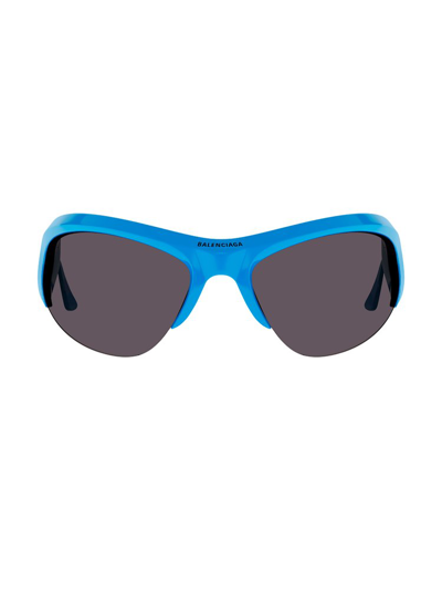 Shop Balenciaga Eyewear Wire Cat Sunglasses In Blue
