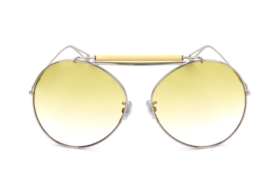 Shop Max Mara Round Frame Sunglasses In Yellow