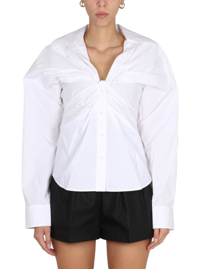Shop Alexander Wang T T By Alexander Wang Ruched Detail Blouse In White
