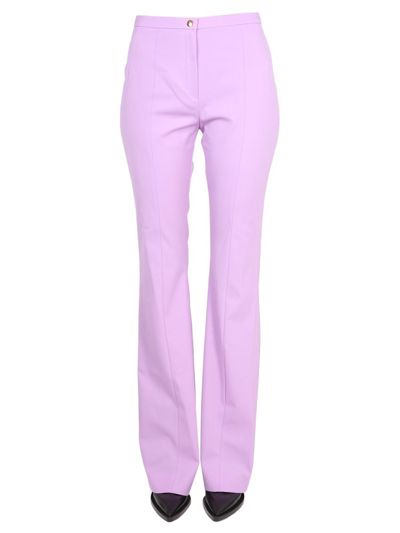 Shop Patou Curved Seam Slim Fit Pants In Purple