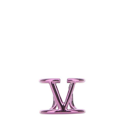 Shop Valentino Pp Vlogo Ring In Purple