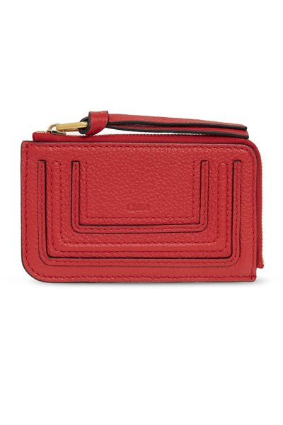 Shop Chloé Marcie Card Holder In Red