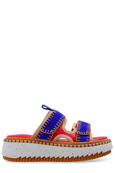 Shop Chloé Lilli Slip On Platform Sandals In Multi