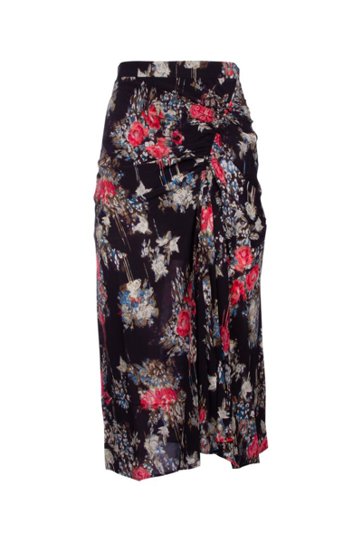 Shop Iro Alise Abstract Print Draped Skirt In Multi