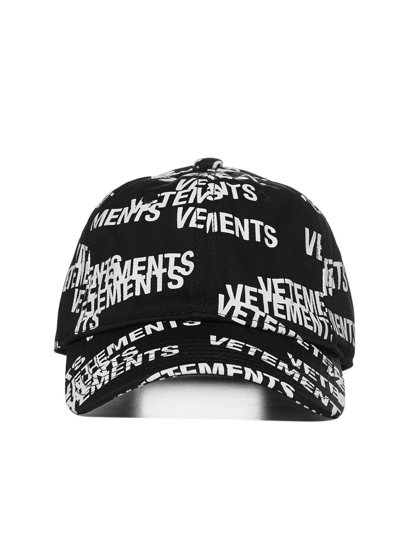 Shop Vetements Stamped Logo Baseball Cap In Black