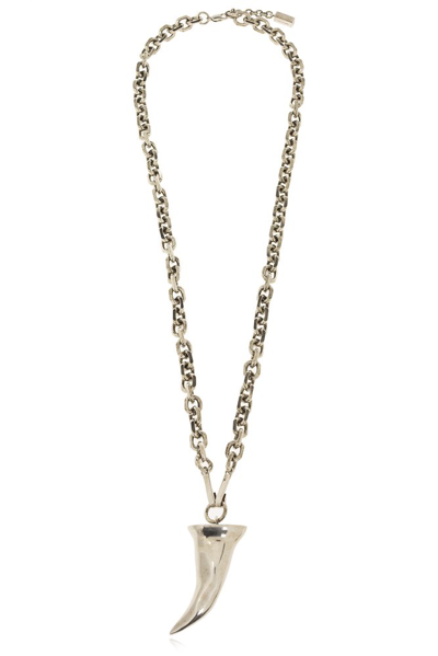 Shop Givenchy Horn Necklace In Silver