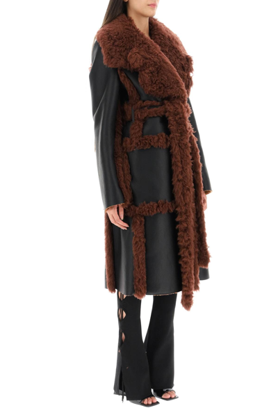 Shop Stella Mccartney Alter Mat Coat With Fur-free-fur In Black,brown