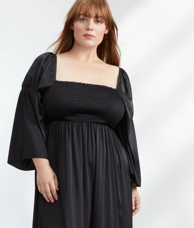 Shop Bare The Elegant Satin Nightgown In Black