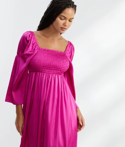 Shop Bare The Elegant Satin Nightgown In Festival Fuchsia