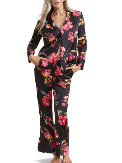 Shop Bare The Elegant Satin Pajama Set In Floral