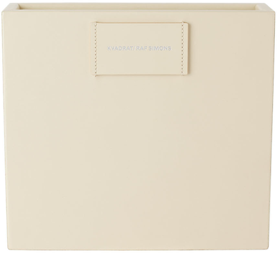 Shop Kvadrat/raf Simons Off-white Large Leather Accessory Box In 1511 Off White