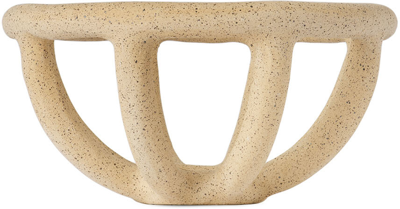 Shop Sin Beige Small Prong Bowl In Speckled Small