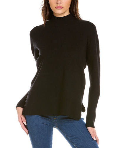 Shop Joan Vass Mock Neck Pullover In Black