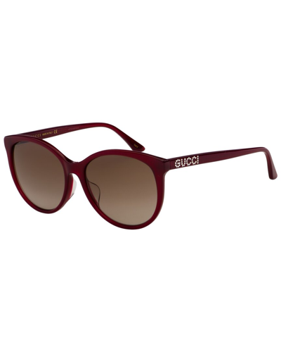 Shop Gucci Women's Gg0729sa 56mm Sunglasses In Red