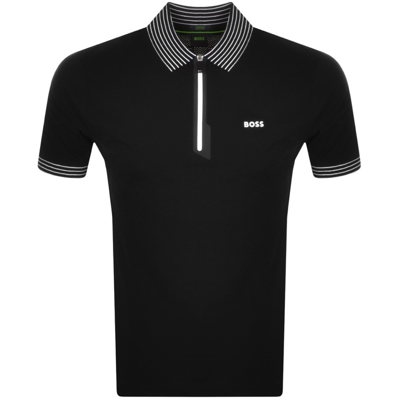 Shop Boss Athleisure Boss Green Philix Short Sleeve Polo T Shirt Black
