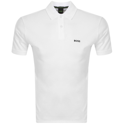 Shop Boss Athleisure Boss Green Piro Polo T Shirt White