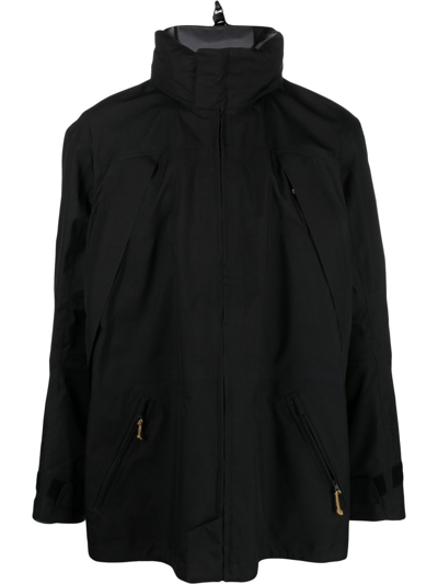 Shop Gr10k High-neck Zip-fastening Parka Jacket In Black