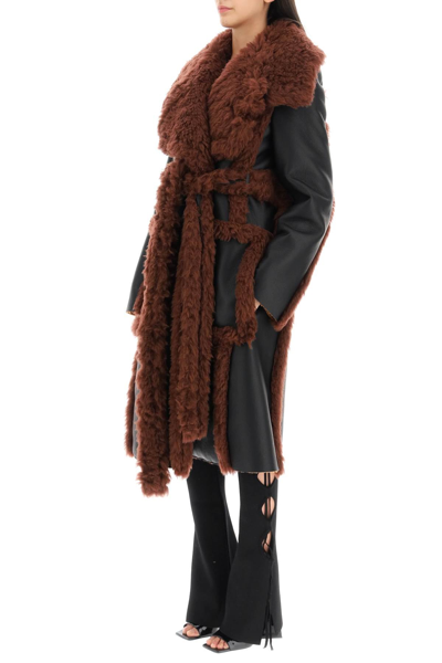Shop Stella Mccartney Alter Mat Coat With Fur-free-fur In Multicolor