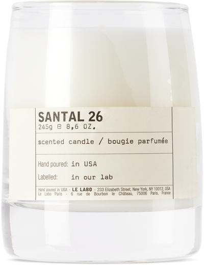 Shop Le Labo White Santal 26 Classic Candle In Na