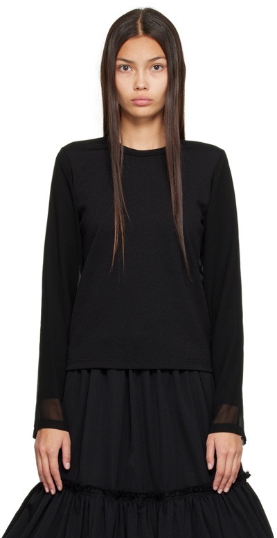 Shop Comme Des Garçons Comme Des Garçons Black Layered Long Sleeve T-shirt In 1 Black/black