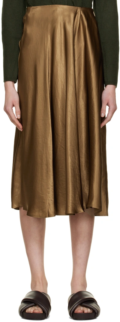 Shop Max Mara Brown Coimbra Midi Skirt In 006 Camel