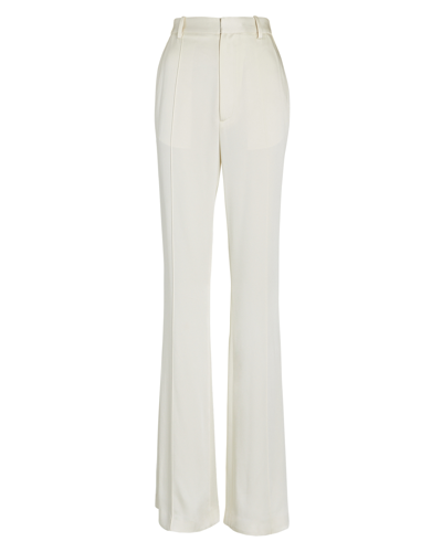 Shop Lapointe Doubleface Satin Belted Wide-leg Pants In Ivory