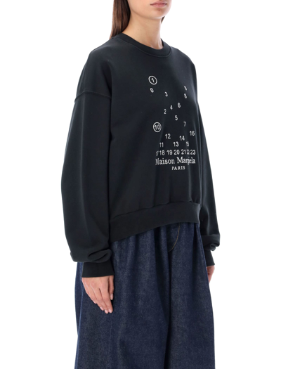 Shop Maison Margiela Embroidered Numbers Crewneck In Black